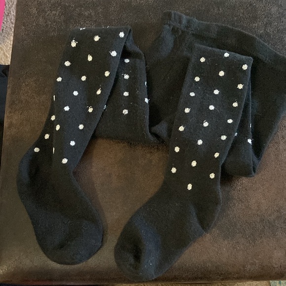 Sparkli polkadotted black sweater tights size 2t/3t - Picture 4 of 7